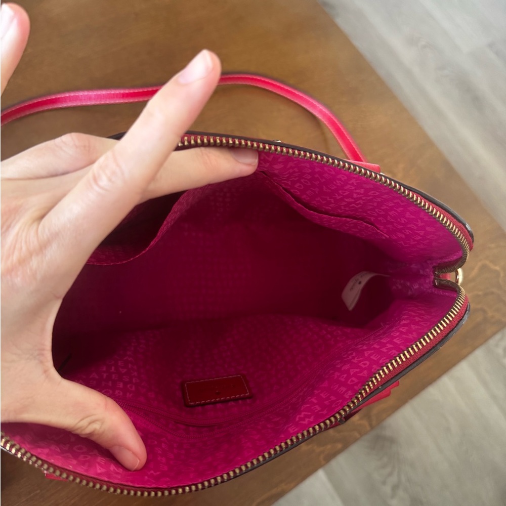 kate spade Red Dome Satchel Leather Handbag - Picture 4 of 9